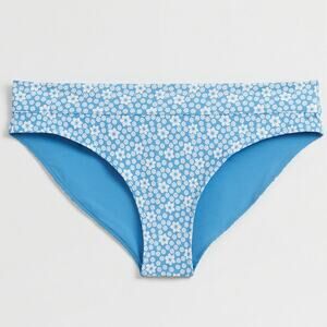 & Other Stories Floral Circle Print Banded Waist Bikini Bottom Sky Blue 6 NEW